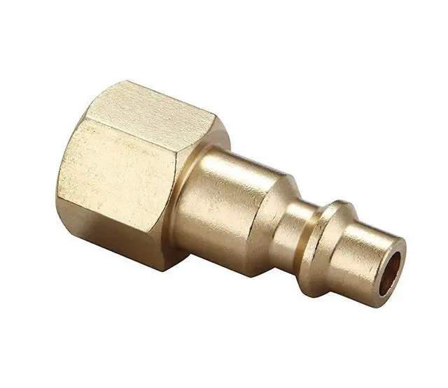 Alt view image 6 of 7 - Air Hose Fittings Quick Connect 1/4 Inch NPT | Brass Female Air Coupler Plug, 10 Piece, Industrial Type D, Air Compressor Fittings