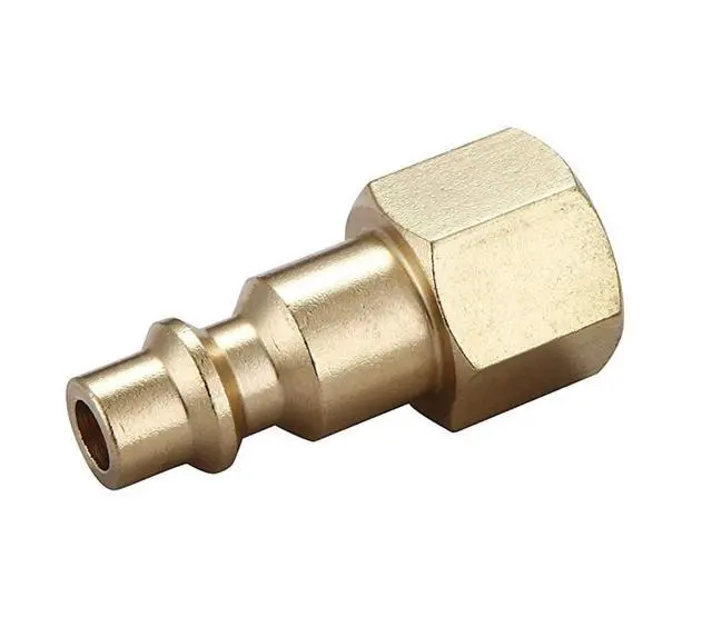 Alt view image 7 of 7 - Air Hose Fittings Quick Connect 1/4 Inch NPT | Brass Female Air Coupler Plug, 10 Piece, Industrial Type D, Air Compressor Fittings