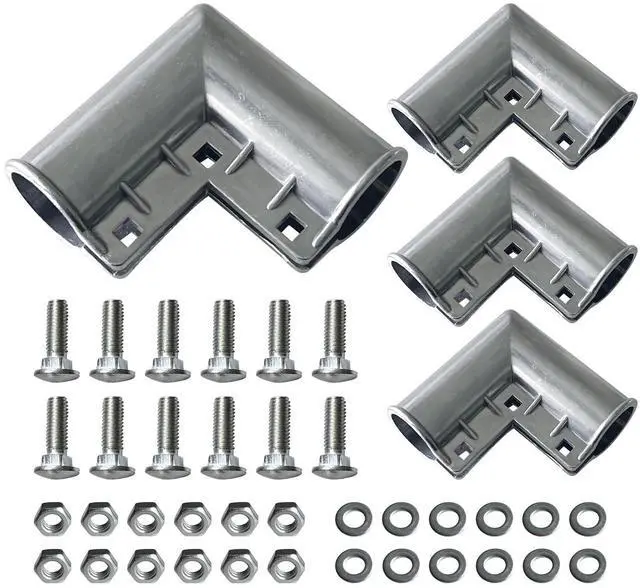 Main image of Chain Link Fence Gate Corner 1-3/8", 90 Degree Gate Elbow, 4-Pack | Aluminum Fence Gate Corners, 1-3/8" Chain Link Fence Fittings