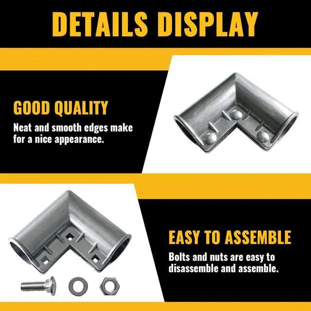 Alt view image 5 of 7 - Chain Link Fence Gate Corner 1-3/8", 90 Degree Gate Elbow, 4-Pack | Aluminum Fence Gate Corners, 1-3/8" Chain Link Fence Fittings