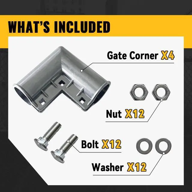 Alt view image 6 of 7 - Chain Link Fence Gate Corner 1-3/8", 90 Degree Gate Elbow, 4-Pack | Aluminum Fence Gate Corners, 1-3/8" Chain Link Fence Fittings