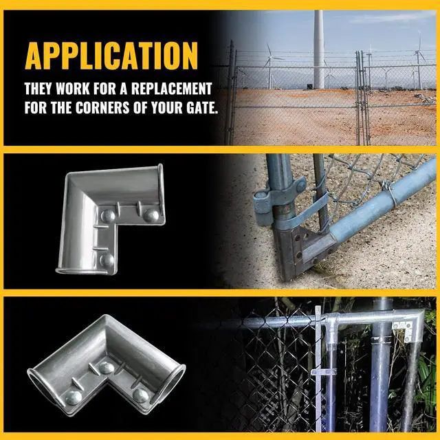Alt view image 7 of 7 - Chain Link Fence Gate Corner 1-3/8", 90 Degree Gate Elbow, 4-Pack | Aluminum Fence Gate Corners, 1-3/8" Chain Link Fence Fittings