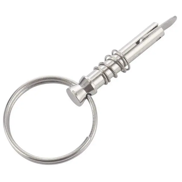 Alt view image 4 of 5 - 4 Pcs Quick Release Pins 1/4" Diameter, Usable Length 0.9", Hardware pins | bimini top pins, bimini pins for boat, w/ Drop Cam & Spring, Full 316 Stainless Steel Marine Hardware