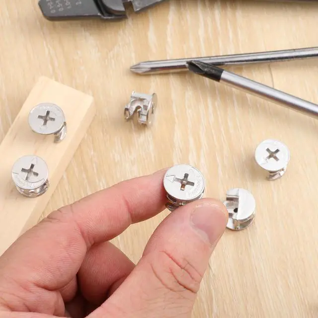 Alt view image 3 of 7 - 10 Pcs Cam Locks for Furniture, 15x12 mm Furniture Connecter Cam Lock Cabinet Drawer Fastener, Eccentric Locking Nuts Connectors Furnitures Repair Assembly Hardware Parts Fastener for Wardrobe Dresser