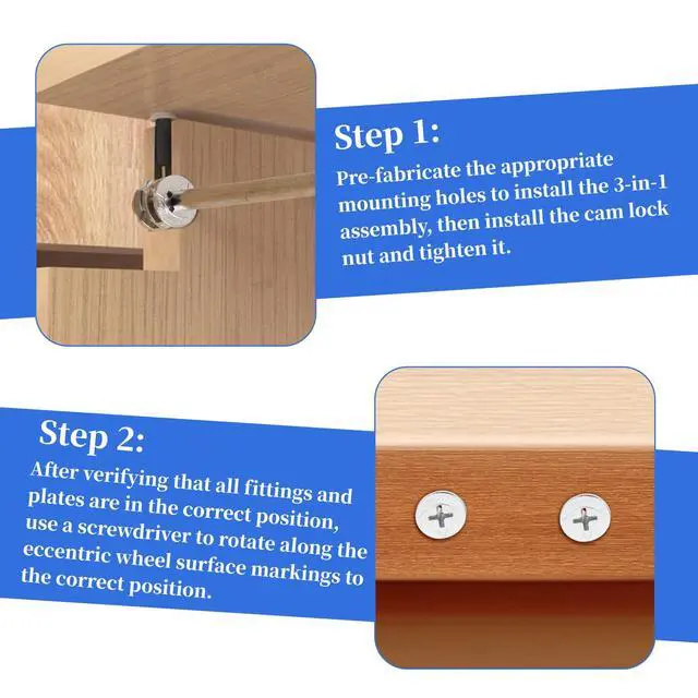 Alt view image 4 of 7 - 10 Pcs Cam Locks for Furniture, 15x12 mm Furniture Connecter Cam Lock Cabinet Drawer Fastener, Eccentric Locking Nuts Connectors Furnitures Repair Assembly Hardware Parts Fastener for Wardrobe Dresser