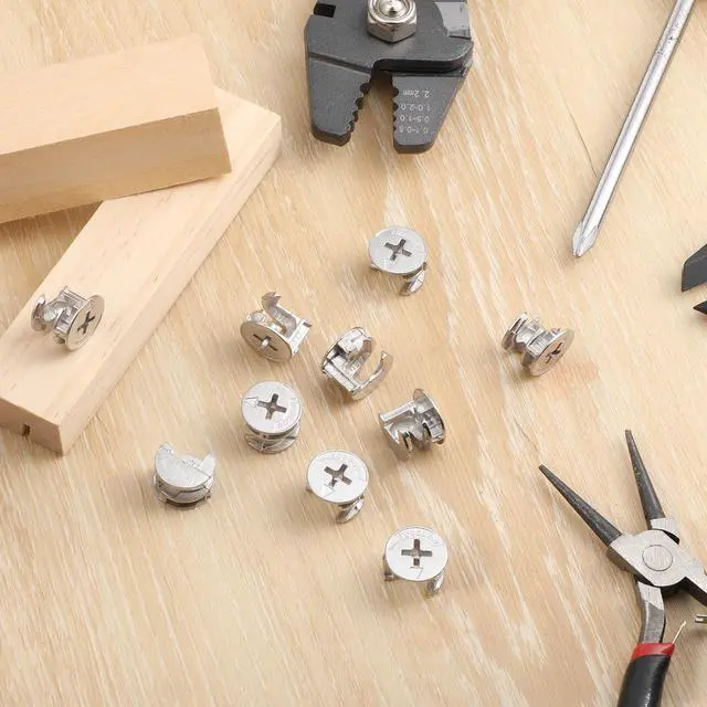 Alt view image 7 of 7 - 10 Pcs Cam Locks for Furniture, 15x12 mm Furniture Connecter Cam Lock Cabinet Drawer Fastener, Eccentric Locking Nuts Connectors Furnitures Repair Assembly Hardware Parts Fastener for Wardrobe Dresser