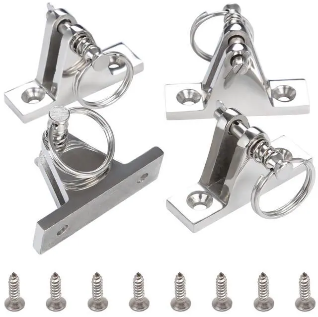 Main image of 2 Pcs Bimini Top Hardware Deck Hinge with Pin and Ring, 316 Stainless Steel | With Free Installation Screws