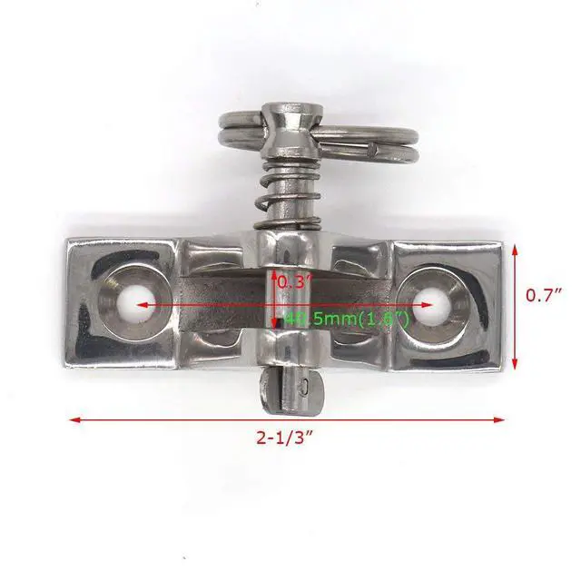 Alt view image 3 of 6 - 2 Pcs Bimini Top Hardware Deck Hinge with Pin and Ring, 316 Stainless Steel | With Free Installation Screws