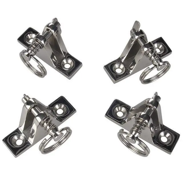 Alt view image 6 of 6 - 2 Pcs Bimini Top Hardware Deck Hinge with Pin and Ring, 316 Stainless Steel | With Free Installation Screws