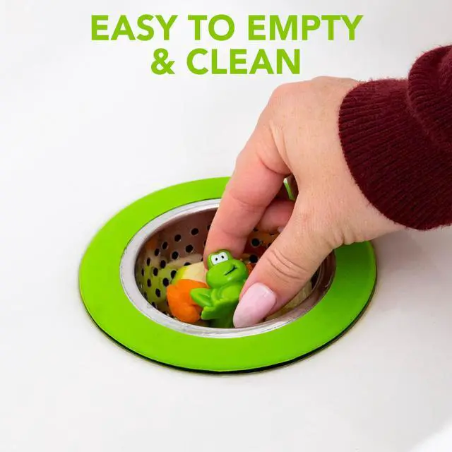Alt view image 4 of 5 - Ribbit Kitchen Sink Strainer Basket Garbage Disposal Drain Cover, Frog | Fits All Standard Sinks, Keeps Unwanted Food Particles Out Kitchen Sink Drain, Measures 4.5 x 4.5