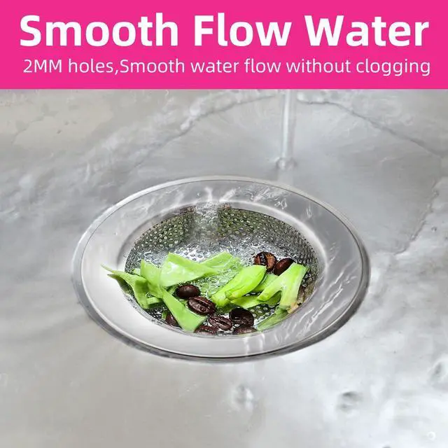 Alt view image 2 of 5 - 1 Pack Sink Strainer for Most Kitchen Sink Drain Basket, Upgraded Double-Layer Safe Design Kitchen Sink Strainer (Outer Diameter 4.5 Inch)