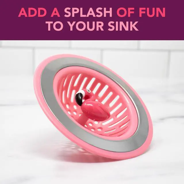 Alt view image 3 of 5 - Flamingo Kitchen Sink Strainer Basket Garbage Disposal Drain Cover | Fits All Standard Sinks, Keeps Unwanted Food Particles Out Kitchen Sink Drain, Measures 4.5 x 4.5