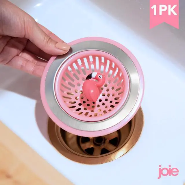 Alt view image 2 of 5 - Flamingo Kitchen Sink Strainer Basket Garbage Disposal Drain Cover | Fits All Standard Sinks, Keeps Unwanted Food Particles Out Kitchen Sink Drain, Measures 4.5 x 4.5