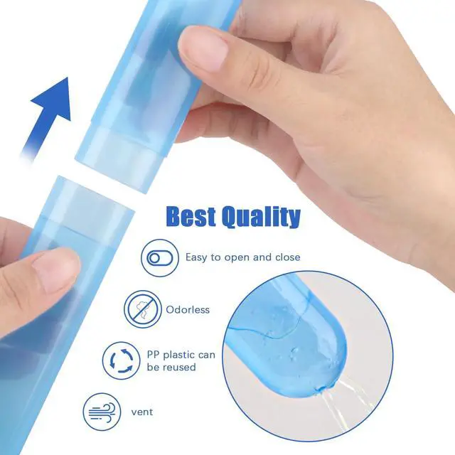 Alt view image 6 of 7 - 4 Pack Toothbrush Cases Travel Toothbrush Holder Portable Toothbrush Container Plastic Protector Cover Case for Traveling, Camping, Home, School, Business