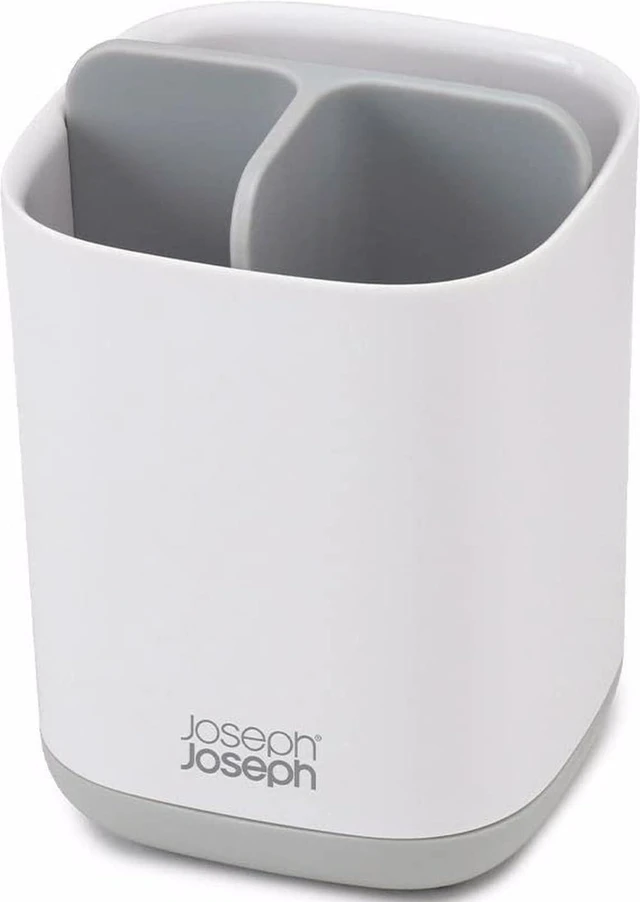 Main image of Easy-Store - Compact Toothbrush Holder Caddy Bathroom Storage , Grey/White, Regular