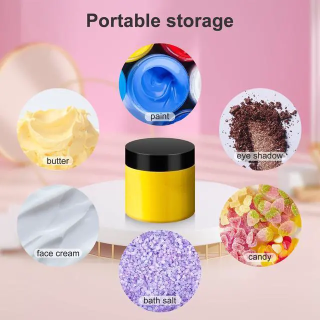 Alt view image 5 of 7 - 36 Pack 2 OZ Plastic Jars with Lids, BPA Free, Reusable, Refillable Transparent Cosmetic Containers for Bath Salts, Cosmetics, Powders, Beauty Product and Small Accessories
