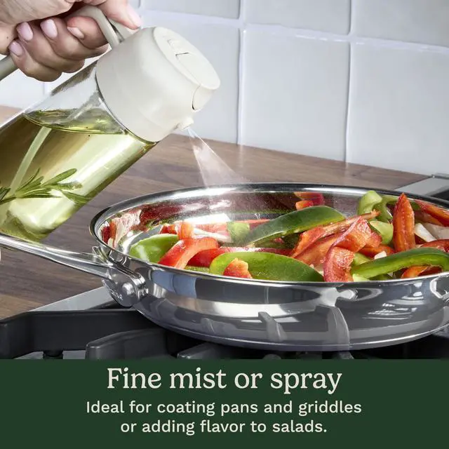 Alt view image 3 of 7 - 2in1 Oil Sprayer & Pourer Refillable Oil Mister, Controlled Spray or Stream, Ideal for Cooking, Roasting & Grilling