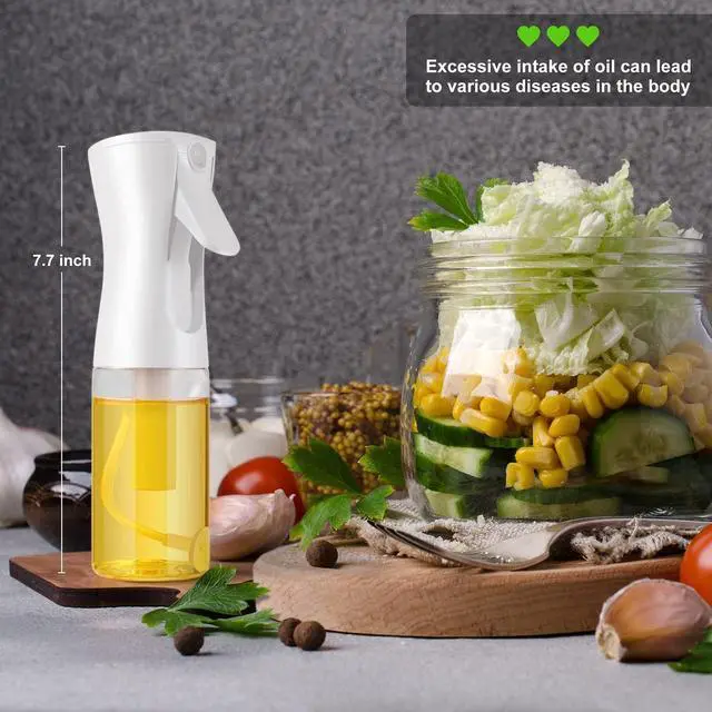 Alt view image 3 of 7 - Oil Sprayer for Cooking- 200ml Glass Olive Oil Sprayer Mister, Olive Oil Spray Bottle, Kitchen Gadgets Accessories for Air Fryer, Canola Oil Spritzer