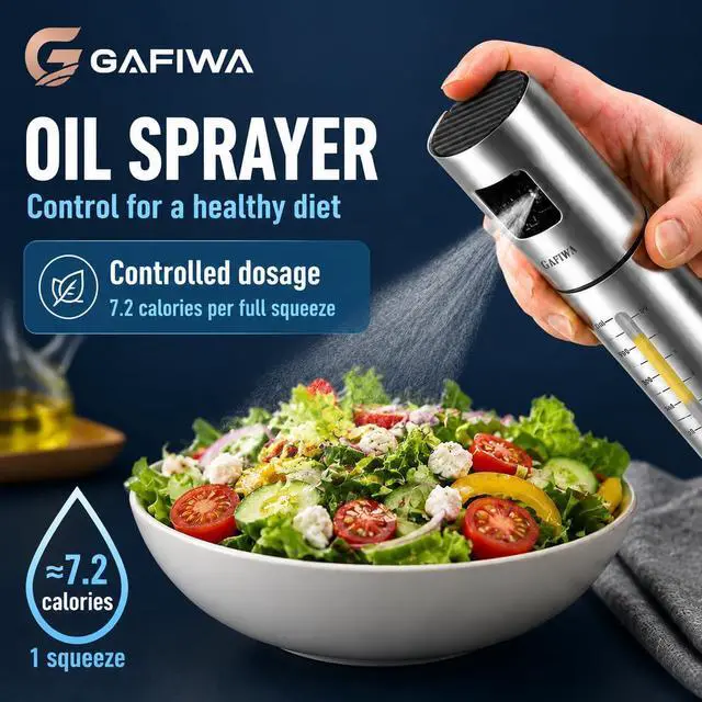 Alt view image 2 of 5 - Advanced Olive Oil Sprayer for Cooking, Kitchen Avocado Oil Spray Bottles, Oil Mister Dispenser, 304 Stainless Steel Shell & Food-safe PP Plastic inner Bottle, 100ml, Leak-Proof and Portable.