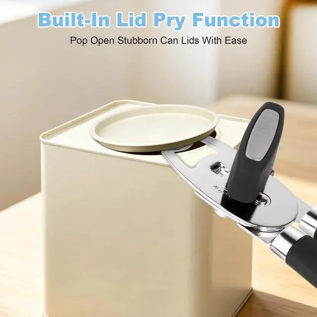Alt view image 6 of 7 - Can Opener Manual Heavy Duty Stainless Steel | with Magnetic Lid Lifter, Sharp Cutting Wheel, Soft Ergonomic Handle, Oversized Turn Knob, Multifunctional Kitchen Tool