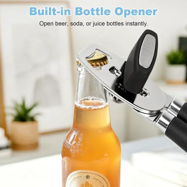 Alt view image 5 of 7 - Can Opener Manual Heavy Duty Stainless Steel | with Magnetic Lid Lifter, Sharp Cutting Wheel, Soft Ergonomic Handle, Oversized Turn Knob, Multifunctional Kitchen Tool