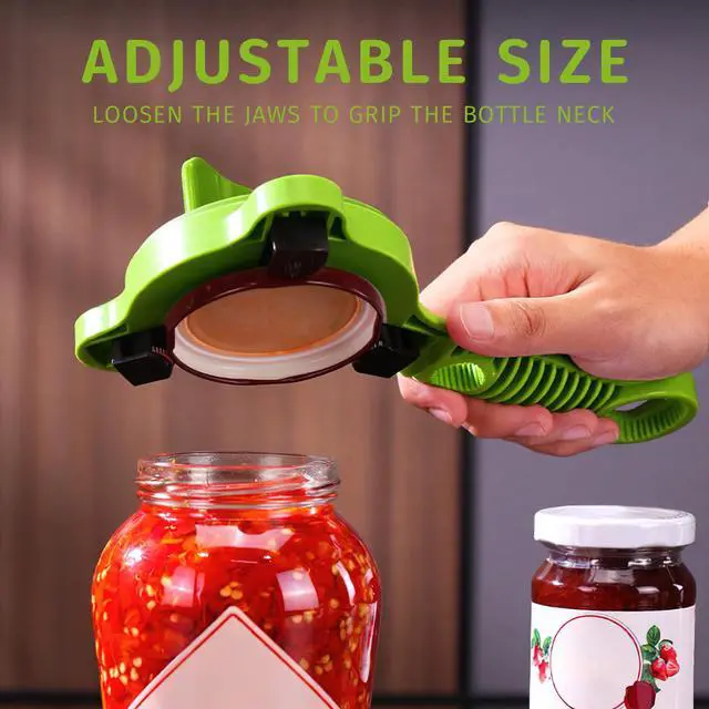 Alt view image 6 of 7 - 4-in-1 Jar Opener, Stainless Steel Lid Remover, Multi Functional Adjustable Stainless Lid Opener, Jar Openers for Seniors & Arthritis Sufferers & Weak Hands, for Kitchen Jars Bottles Cans