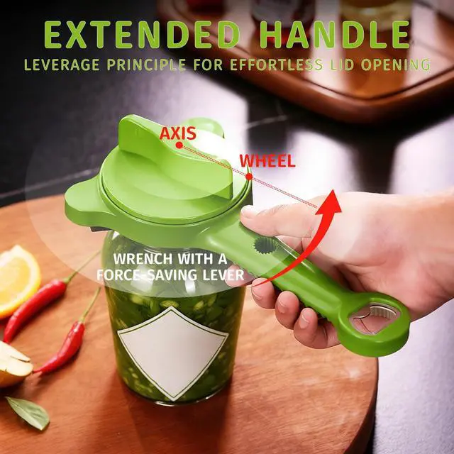 Alt view image 5 of 7 - 4-in-1 Jar Opener, Stainless Steel Lid Remover, Multi Functional Adjustable Stainless Lid Opener, Jar Openers for Seniors & Arthritis Sufferers & Weak Hands, for Kitchen Jars Bottles Cans