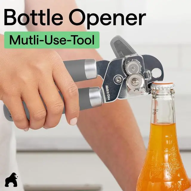 Alt view image 7 of 7 - Original Model Stainless Steel Manual Can Opener, Gray | US Designed, Oversized Handheld Turn Knob, Comfortable Handle for Easy Turning, Multifunctional Kitchen Tool, Open Bottles