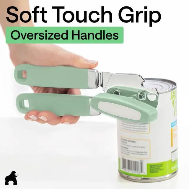 Alt view image 4 of 7 - Upgraded Model Stainless Steel Manual Can Opener, Mint | US Designed, Oversized Handheld Turn Knob, Comfortable Handle for Easy Turning, Multifunctional Kitchen Tool, Open Bottles