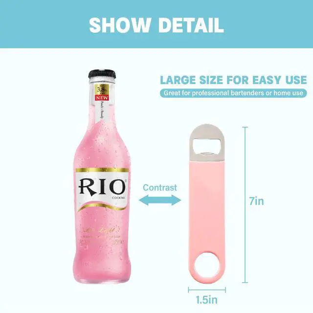 Alt view image 3 of 7 - 3 Pack Heavy Duty Stainless Steel Flat Bottle Opener, Solid and Beer Openers, 7 inches