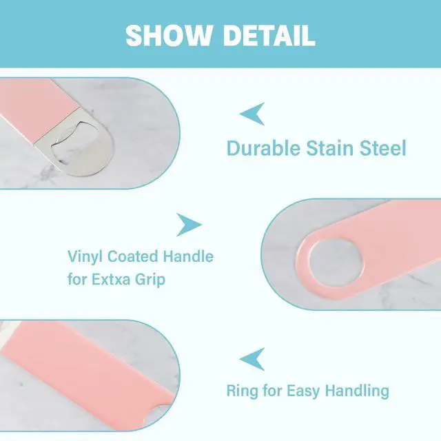 Alt view image 2 of 7 - 3 Pack Heavy Duty Stainless Steel Flat Bottle Opener, Solid and Beer Openers, 7 inches
