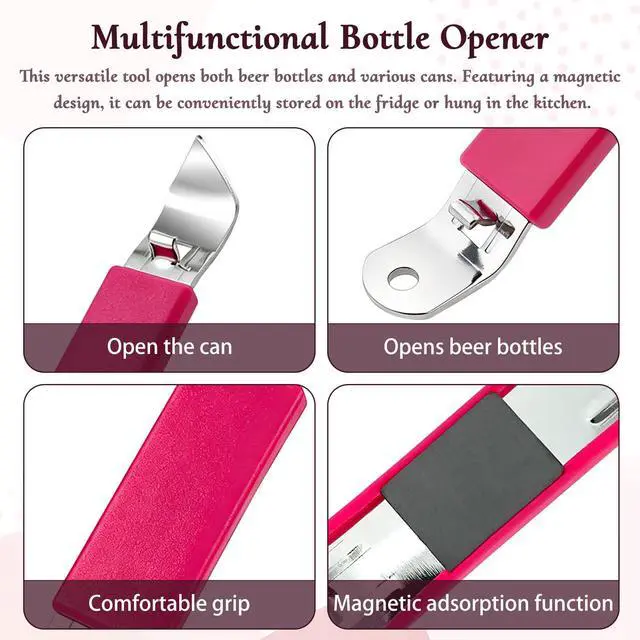 Alt view image 3 of 6 - 3 PCS Magnetic Bottle Openers, Stainless Steel Small Can Tapper, Can Openers Classic Beer Opener with Magnet for Camping and Traveling