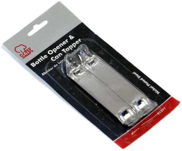 Alt view image 2 of 5 - Select Durable Plated Iron Bottle Opener, 4.5 inches in length 2 piece set, Gray