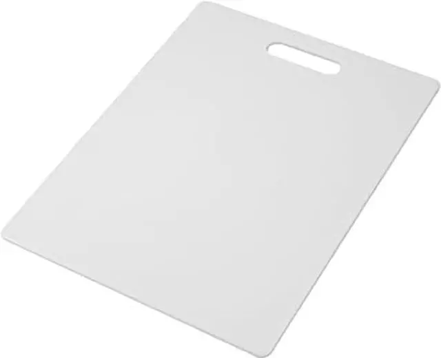 Main image of Large Cutting Board, Dishwasher- Safe Plastic Chopping Board for Kitchen with Easy Grip Handle, 11in by 14in, White