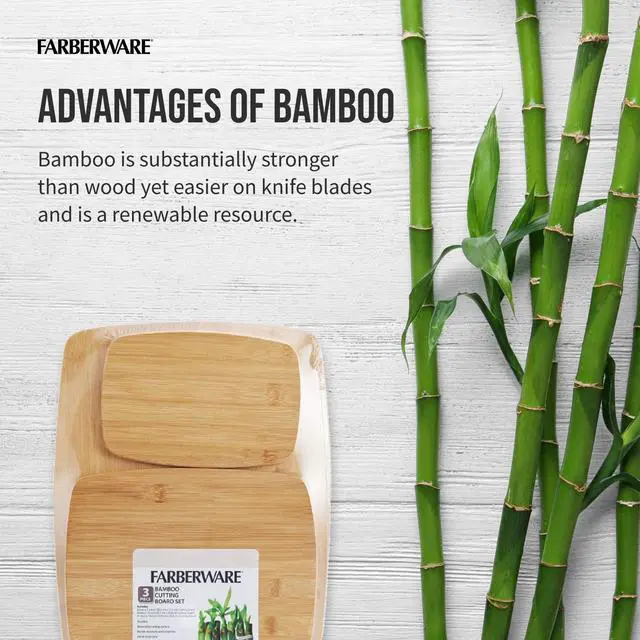 Alt view image 5 of 7 - Bamboo Cutting Board Set of 3, Reversible Cutting Boards for Kitchen - Large 11x14, Medium 8x10, Small 8x5 Inch - Charcuterie Board, Cheese Board, Bread Board