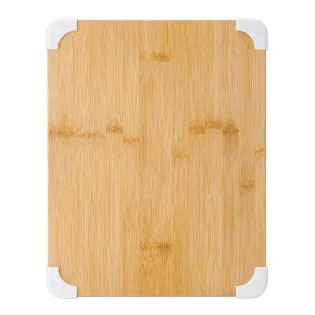 Alt view image 2 of 7 - Nonslip Bamboo Cutting Board with Juice Groove, 11x14 Inch, White