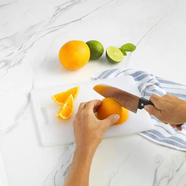 Alt view image 3 of 5 - Everyday Solid Polyethylene Cutting Board, 8 x 11-Inch, Non-Porous Plastic, White