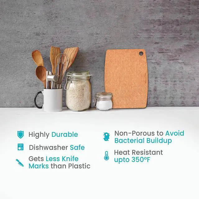 Alt view image 6 of 7 - Wooden Cutting Board for Kitchen - Small Composite Wood Cutting Boards Dishwasher - Thin, BPA Free & Eco-Friendly Chopping Board (11.5 x 9 Inch, Natural)
