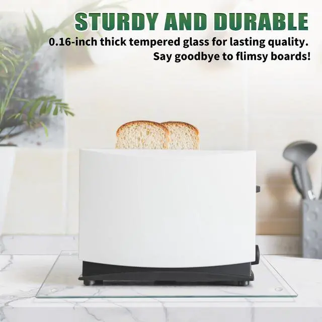 Alt view image 5 of 7 - Tempered Glass Cutting Board for Kitchen Counter, 12x16 inch Clear Cutting Board for Countertop, Non-Slip, Heat-Resistant, Easy to Clean, Kitchen Decoration