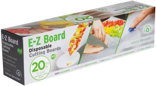 Main image of E-Z Board Disposable Plastic Cutting Board, 20 Square Feet, Easy Clean-Up and Convenient Use, Ideal for Camping, Hunting, Boating, and For People With Food Allergies, Clear