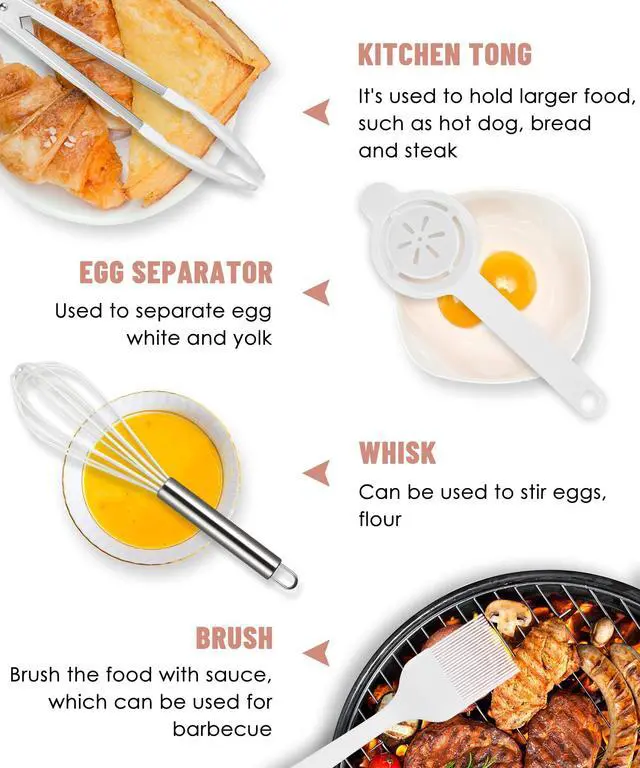 Alt view image 5 of 7 - White Kitchen Utensils Set-12 Pieces Silicone Cooking Utensils Set | Dishwasher Safe 392°F Heat Resistant Spatula Set Kitchen Utensil Set for Nonstick Cookware,Best Kitchen Tools with Holder