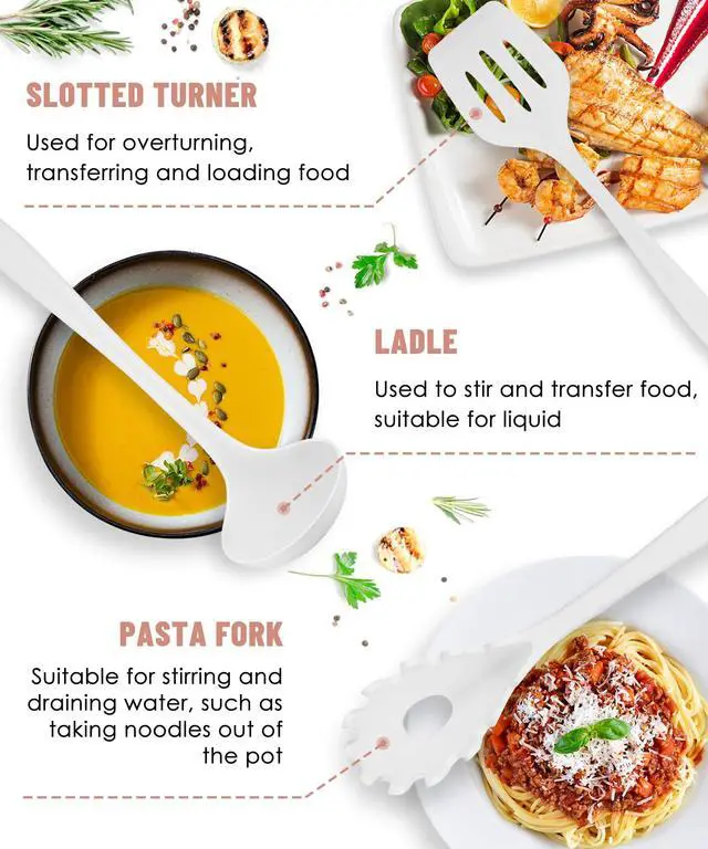 Alt view image 6 of 7 - White Kitchen Utensils Set-12 Pieces Silicone Cooking Utensils Set | Dishwasher Safe 392°F Heat Resistant Spatula Set Kitchen Utensil Set for Nonstick Cookware,Best Kitchen Tools with Holder