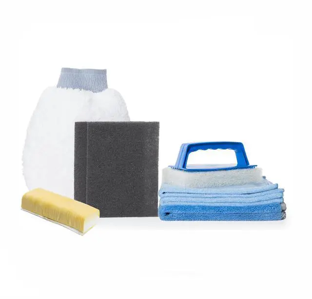 Alt view image 5 of 5 - 320GSM Microfiber Towel 16×16 in, 80/20 Polyester-Polyamide Blend, Overlock-Stitched Edges Scratch-Free, Highly Absorbent Detailing Cloth for Auto, Marine & Home