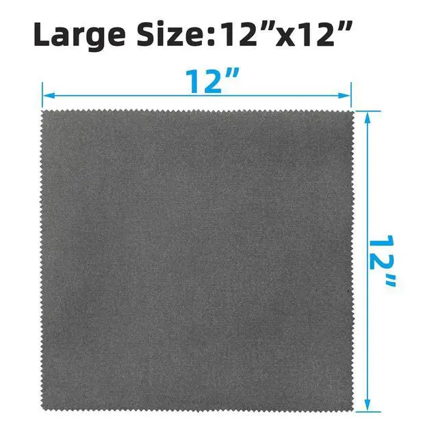 Alt view image 2 of 5 - 12 Pack Microfiber Gun Cleaning Cloth, 12"x12" Lint Free Gun Cleaning Rags, Reusable Microsuede Cleaning/Polishing Wipes Towels for Firearms, Knives and Scopes (Gray)