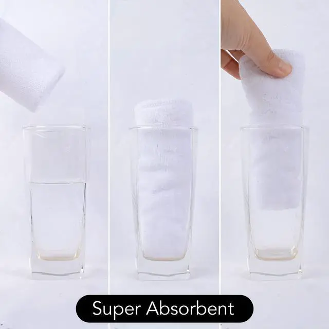 Alt view image 6 of 7 - Microfiber Facial Cloths Fast Drying Washcloth 12inch x 12inch White 6 pack | Absorbent Face Wash Cloth,Soft Makeup Remover Cloths,Face Towel,Reusable Facial Cleansing Cloth for All Skin Types