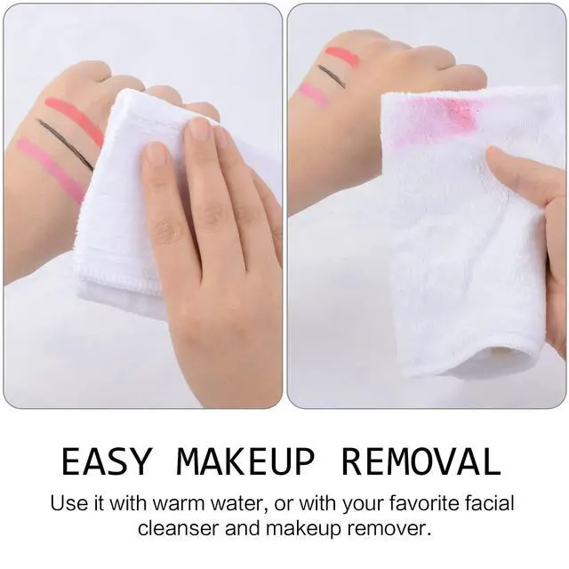 Alt view image 7 of 7 - Microfiber Facial Cloths Fast Drying Washcloth 12inch x 12inch White 6 pack | Absorbent Face Wash Cloth,Soft Makeup Remover Cloths,Face Towel,Reusable Facial Cleansing Cloth for All Skin Types