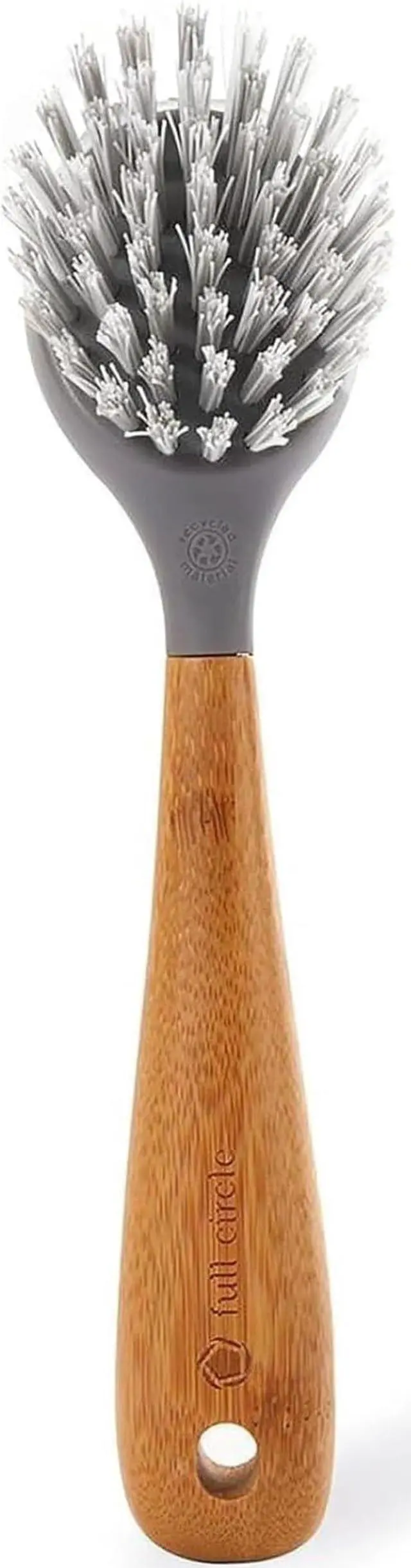 Main image of Skillet Strong Cast Iron Bamboo Dish Brush and Scraper | Durable and sustainable, made with recycled plasticscrubs dishes, pots, pans & cast iron with ease.