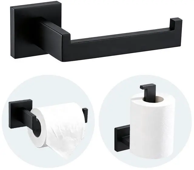 Main image of Toilet Paper Holder - Bathroom Toilet Roll Holder - Matte Black | Wall Mounted Toilet Paper Holder for Bathroom, Stainless Steel Toilet Paper Roll Holder