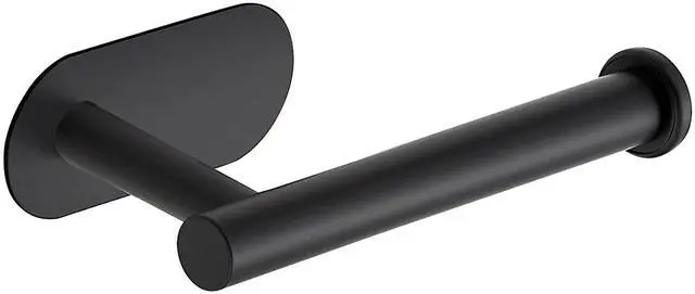 Main image of Matte Black Adhesive Toilet Roll Holder Stand,Toilet Paper Holder,1 Pack | SUS304 Stainless Steel, Rustproof Design, Easy Installation, No Drilling Tissue Holder,for Kitchen Bathroom Wall Mount