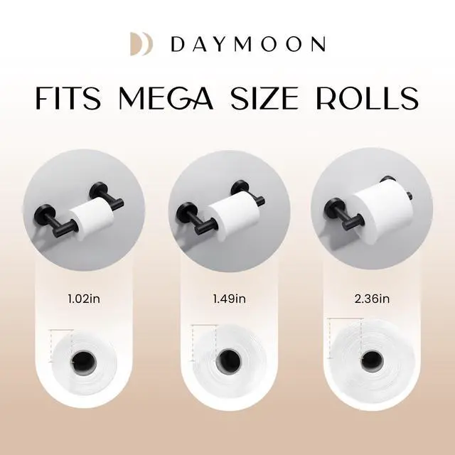 Alt view image 4 of 7 - Matte Black Toilet Paper Holder Wall Mount - Pivoting Modern Roll Holder for Bathroom